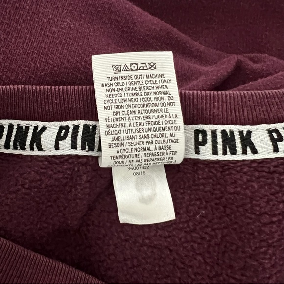 Victoria Secret PINK burgundy crewneck size XS - Picture 11 of 13